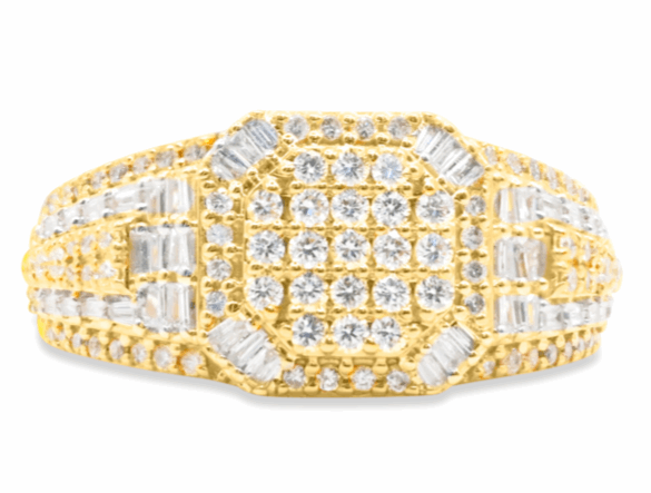 10K Gold Diamond Men's Ring 1.14CT