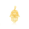 Hamsa Hand Devil Eye Centered Diamond Pendant (1.00CT) in 10K Gold