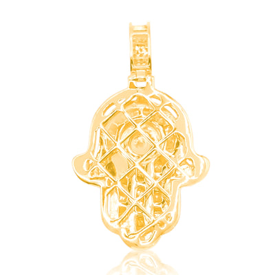 Hamsa Hand Round Centered Diamond Pendant (1.00CT) in 10K Gold
