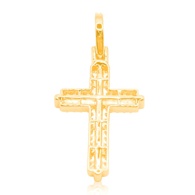 Cross Tennis Bling Diamond Pendant (1.20CT) in 10K Gold