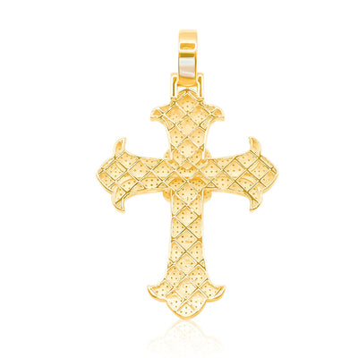 Stylish Cross Bling Diamond Pendant (1.40CT) in 10K Gold
