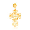 Cross Spiral Bling Diamond Pendant (1.50CT) in 10K Gold