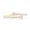 Heart Shape Baguette Diamond Bangle (1.50CT) in 10K Gold (Yellow or White or Rose) - 4mm