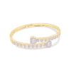 Heart Shape Baguette Diamond Bangle (1.50CT) in 10K Gold (Yellow or White or Rose) - 4mm