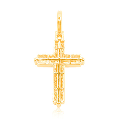 Cross Frame Bling Diamond Pendant (1.52CT) in 10K Gold