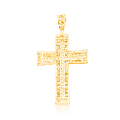 Cross Frame Tennis Diamond Pendant (1.80CT) in 10K Gold