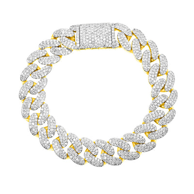 Iced Out Cuban Link Diamond Bracelet (12.50CT) in 10K Gold (Yellow or White) - 12mm