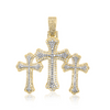 Triple Cross Diamond Pendant (3.50CT) in 10K Gold