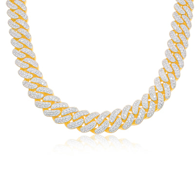 Iced Out Diamond Miami Cuban Link Chain (32.50CT) in 10K Gold - 13.8mm (24 inches)