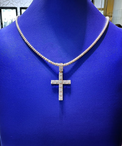 Cross Diamond Pendant Rose Gold (1.25CT) in 10K Gold