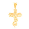 Cross Baguette Bling Emerald Praying Hand Diamond Pendant (1.00CT) in 10K Gold