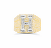 10K Gold Diamond Letter H Men's Ring 2.00CT