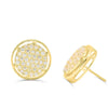 Round Shaped Diamond Cluster Stud Earring (2.00CT) in 10K Gold (Yellow or White)
