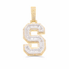 10K Gold Diamond Letter S Pendant 2.50CT