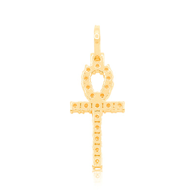 Cross Tennis Bling Diamond Pendant (2.01CT)in 10K Gold