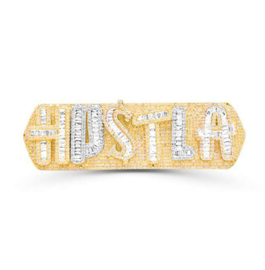 10K Gold Diamond HUSTLA Men's Ring 4.00CT
