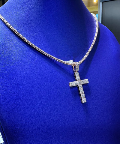 Cross Diamond Pendant Rose Gold (1.25CT) in 10K Gold