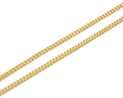 4mm 10K Gold Hollow Franco Chain (White or Yellow) - from 16 to 28 Inches