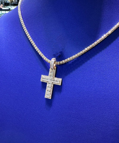 Cross Diamond Pendant Rose Gold (1.75CT) in 10K Gold