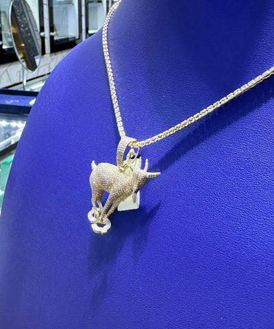 Goat Custom Made Diamond Pendant (1.50CT) in 10K Gold