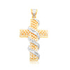 Iced Out Cross Spiral Baguette Diamond Pendant (4.50CT) in 10K Gold