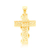 Iced Out Cross Spiral Baguette Diamond Pendant (4.50CT) in 10K Gold