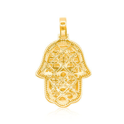 Hamsa Hand Bling Diamond Pendant (4.75CT) in 10K Gold