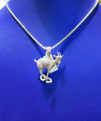 Goat Custom Made Diamond Pendant (1.50CT) in 10K Gold