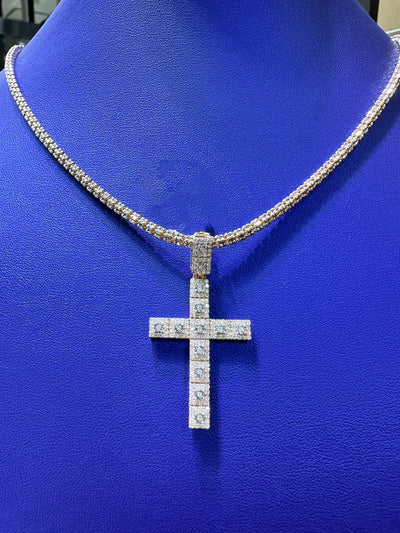 Cross Diamond Pendant Rose Gold (1.25CT) in 10K Gold