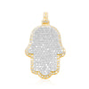 Hamsa Hand Bling Diamond Pendant (5.75CT) in 10K Gold