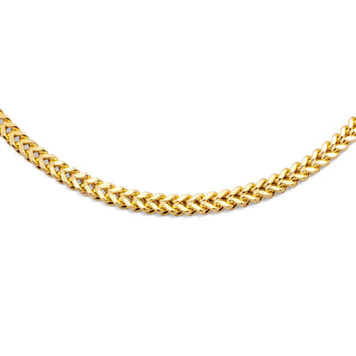 6mm 10K Gold Hollow Franco Chain (White or Yellow) - from 16 to 28 Inches