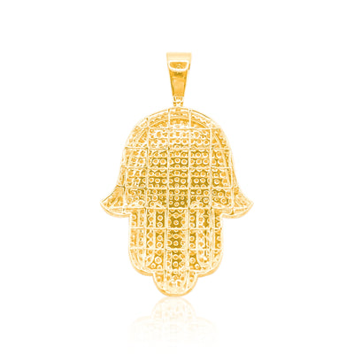 Hamsa Bling Diamond Pendant (8.50CT) in 10K Gold