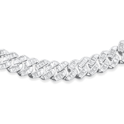 Baguette Diamond Miami Cuban Link Chain (5.0CT) in 10K Gold - 7mm (20 inches)