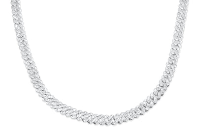 Baguette Diamond Miami Cuban Link Chain (5.0CT) in 10K Gold - 7mm (20 inches)