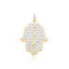 Hamsa Baguette Bling Diamond Pendant (9.40CT) in 10K Gold