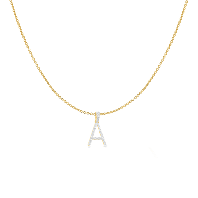 Alphabet Letter (Initials) Diamond Pendants in 10K Gold