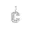 C Letter Baguette Diamond Pendant (4.75CT) in 10K Gold