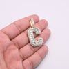 C Letter Baguette Diamond Pendant (4.75CT) in 10K Gold