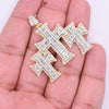 Triple Cross Baguette Diamond Pendant (3.50CT) in 10K Gold