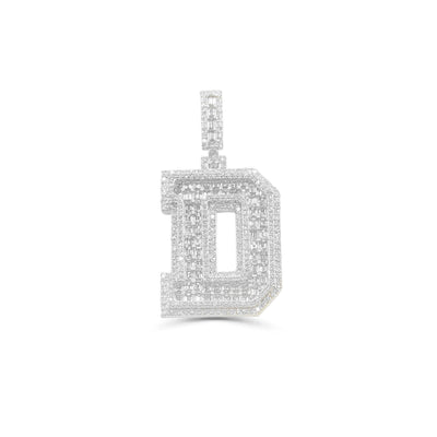 D Letter Baguette Diamond Pendant (4.75CT) in 10K Gold