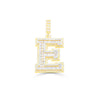 E Letter Baguette Diamond Pendant (4.25CT) in 10K Gold