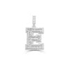 E Letter Baguette Diamond Pendant (4.25CT) in 10K Gold