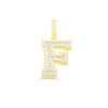 F Letter Baguette Diamond Pendant (4.25CT) in 10K Gold