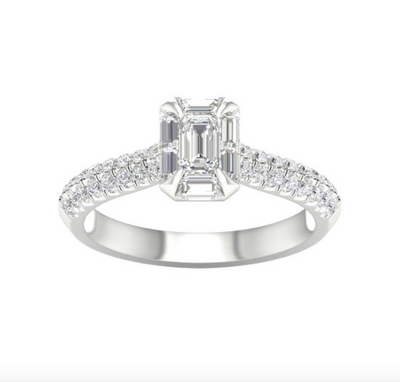 Emerald Cut Diamond Women's Ring (1.00CT) in 14K Gold - Size 7 to 12