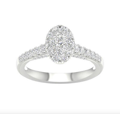 Oval Shape Diamond Women's Ring (0.75CT) in 14K Gold - Size 7 to 12