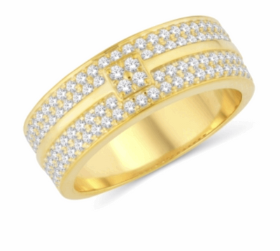 10K Gold Diamond Men's Ring 0.95CT