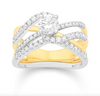 Round Shape Halo Twist Shank Diamond Cluster Bridal Set (1.00CT) in 14K Gold - Size 7 to 12