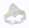 Marquise Shape Halo Diamond Cluster Bridal Set (0.50CTCT) in 10K Gold - Size 7 to 12