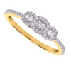 Three Stone Baguette Diamond Cluster Women's Ring (0.26CT) in 14K Gold - Size 7 to 12