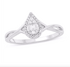 Pear ShapeHalo Diamond Women's Ring (0.10CT) in 10K Gold - Size 7 to 12